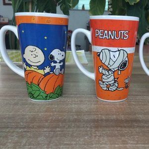 Peanuts 3 PCS SET Pumpkin 16oz Latte Ceramic Cup